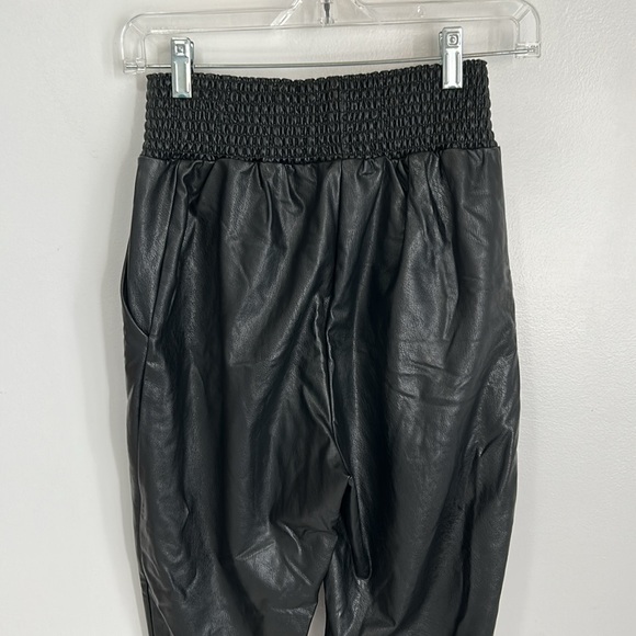Commando Faux Leather Smocked Waist Joggers - Picture 7 of 10